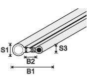 Profiltömítés egy V4A-drót zsinórral és egy üvegszál zsinórral egyszeri vagy dupla varrattal